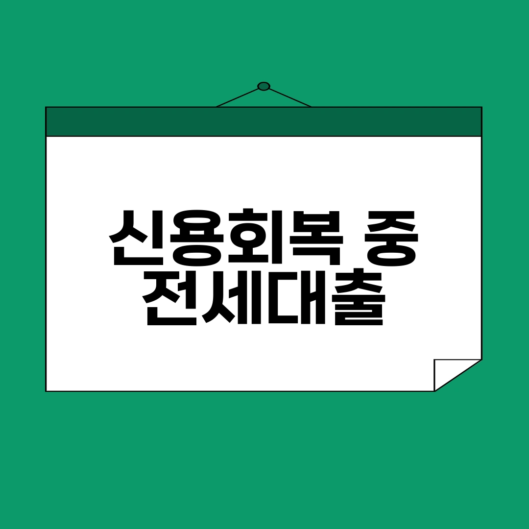 신용회복 중 전세대출