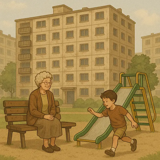 영구 임대주택과 할머니와 손자