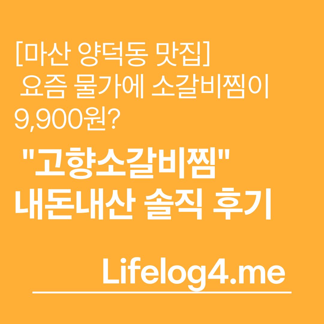 마산 양덕동 맛집 고향소갈비찜 내돈내산 솔직 후기