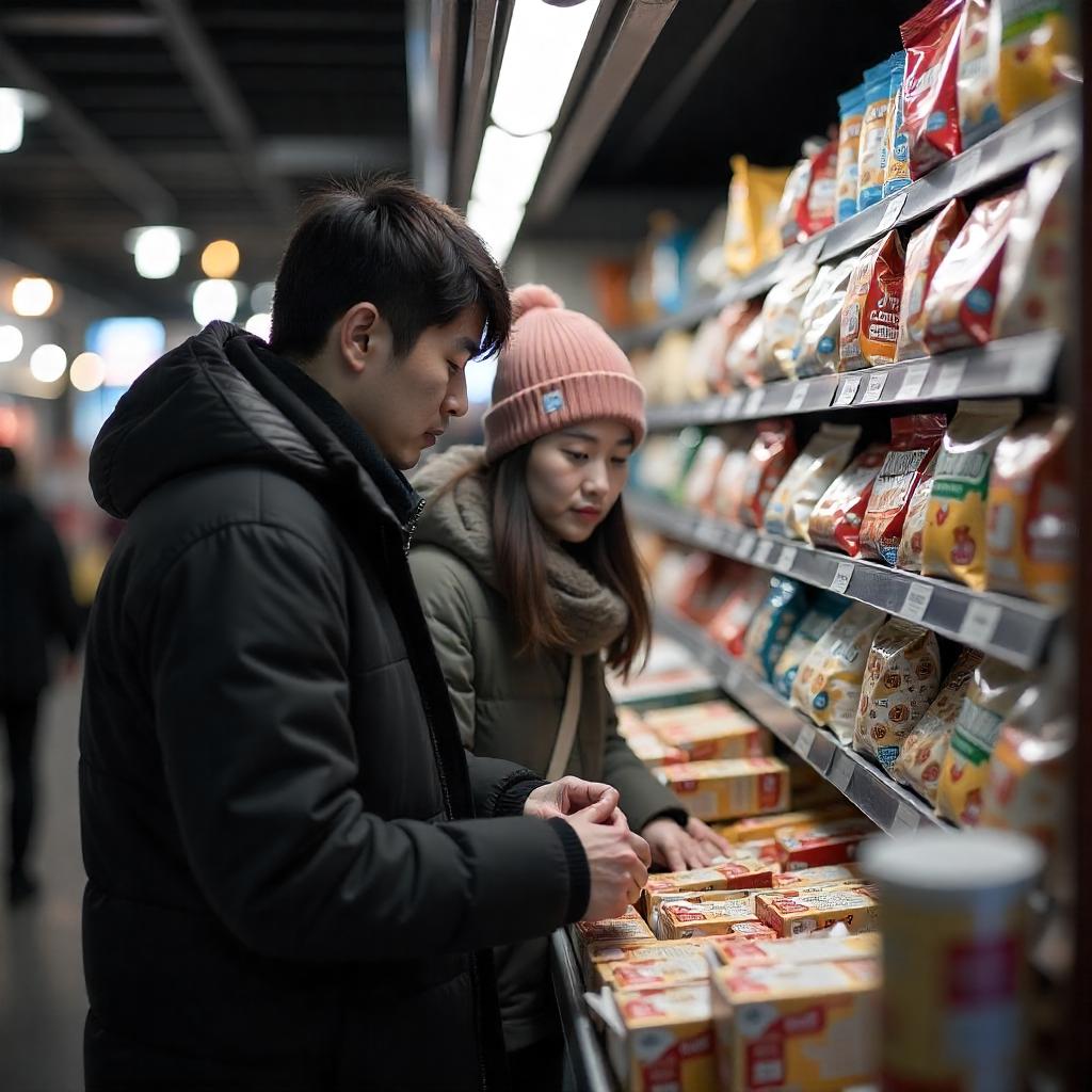 서울과 부산, 편의점 겨울 간식 관련 사진