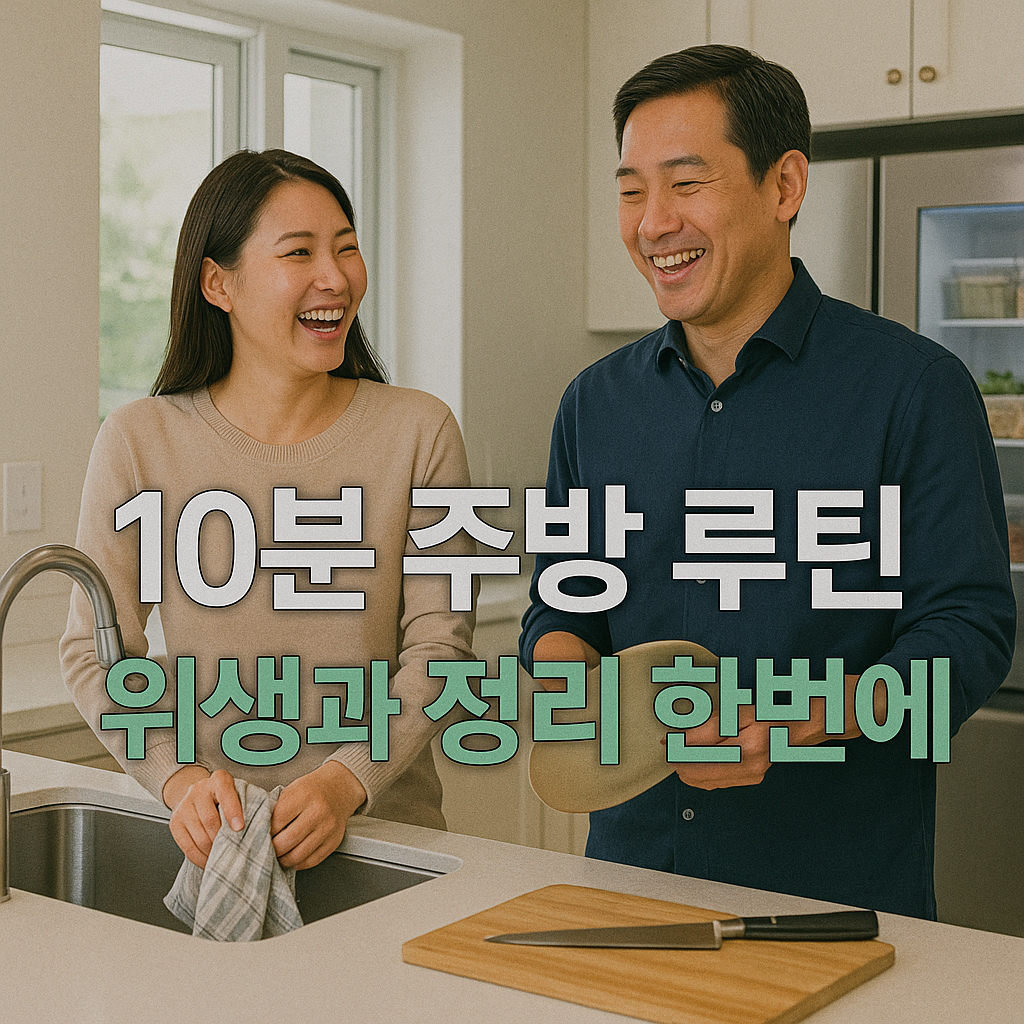주방 정리와 위생을 위한 10분 루틴
