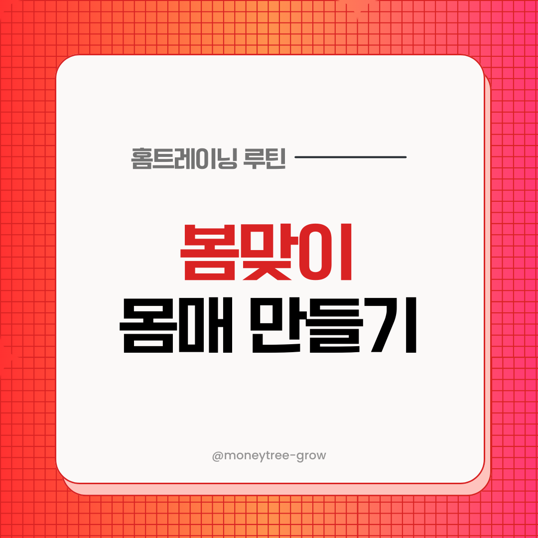 봄맞이 옷 정리보다 쉬운 봄맞이 몸매 만들기: 홈트레이닝 루틴