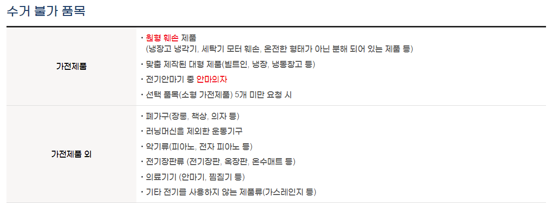 폐가전 무료수거