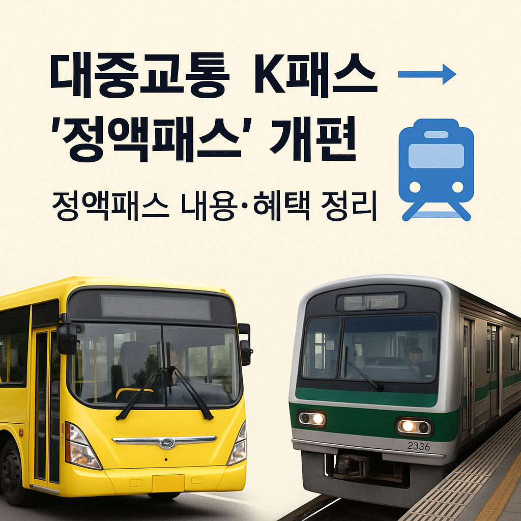 대중교통 &lsquo;K패스&rsquo; &rarr; &lsquo;정액패스&rsquo; 개편
