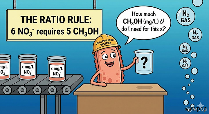 NO3^- 탈질에 필요한 CH3OH