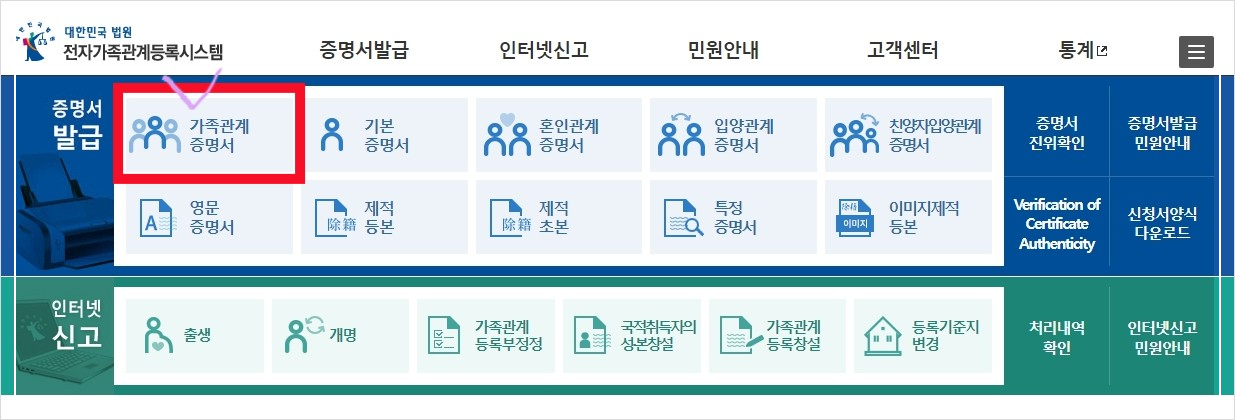 전자가족관계등록시스템