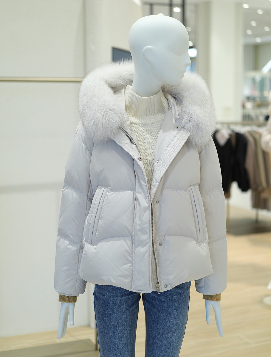 ZOOC 폭스퍼 구스다운 숏 패딩 점퍼 iv V224PSG933