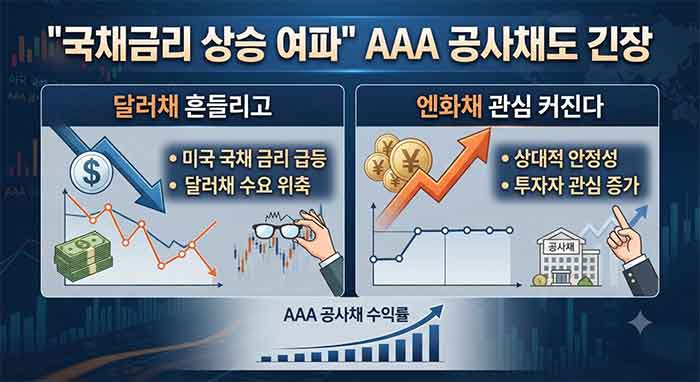 국채금리 상승에 따른 채권시장 변화 이미지.