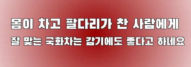  몸이 차고 팔다리가 찬 사람에게 잘 맞는 국화차는 감기에도 좋다고 하네요
