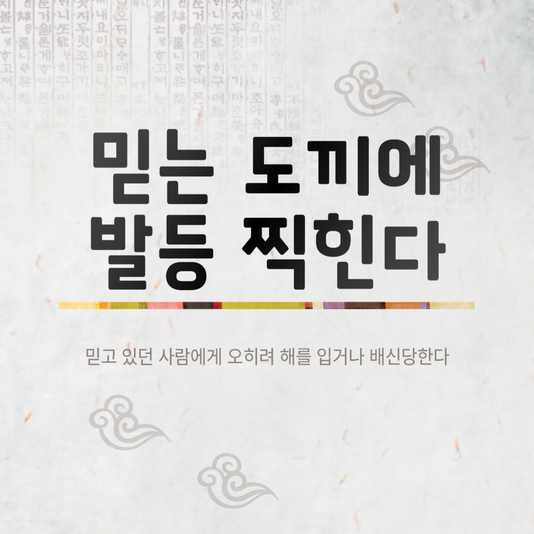 믿는 도끼에 발등 찍힌다