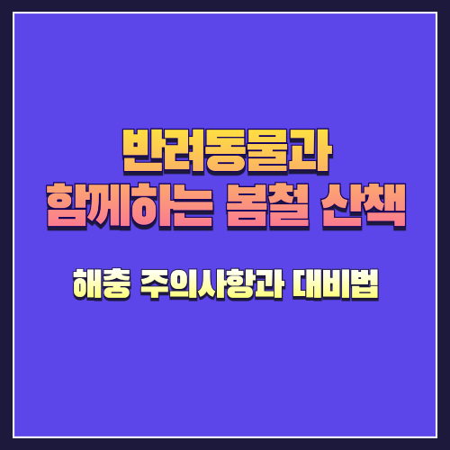 반려동물과 함께하는 봄철 산책, 해충 주의사항과 대비법