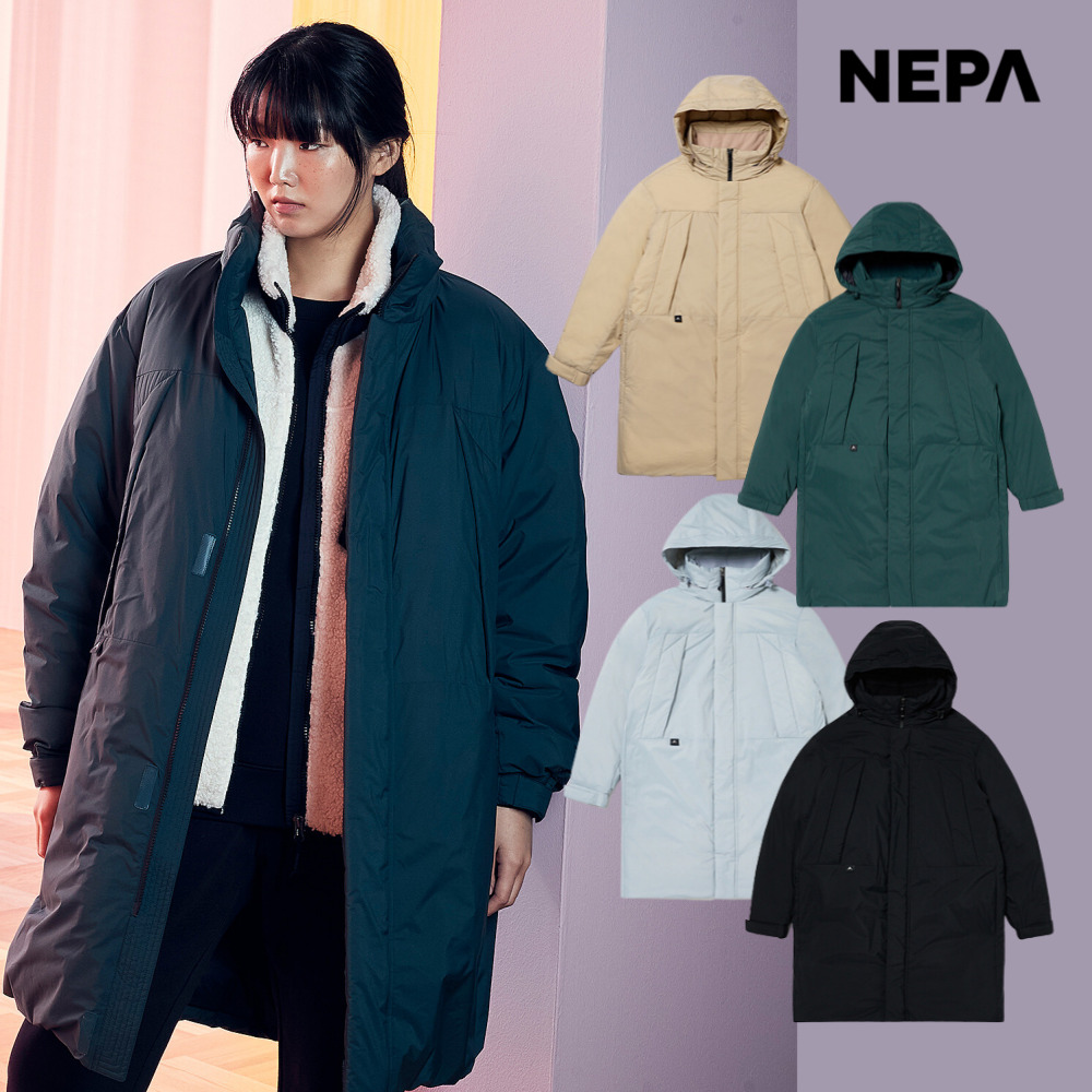네파 남녀공용 에어그램 롱 구스 다운 패딩 자켓 롱패딩 이월상품