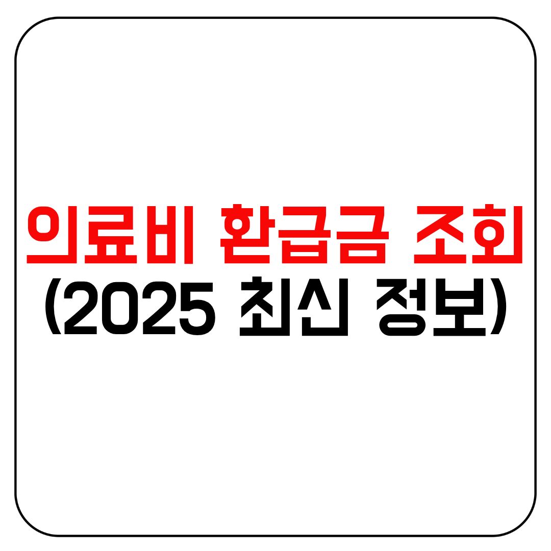 의료비 환급금 조회 (2025 최신 정보)