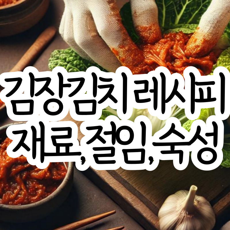 김장김치 담그는법 재료준비 절이기 속만들기 숙성 보관