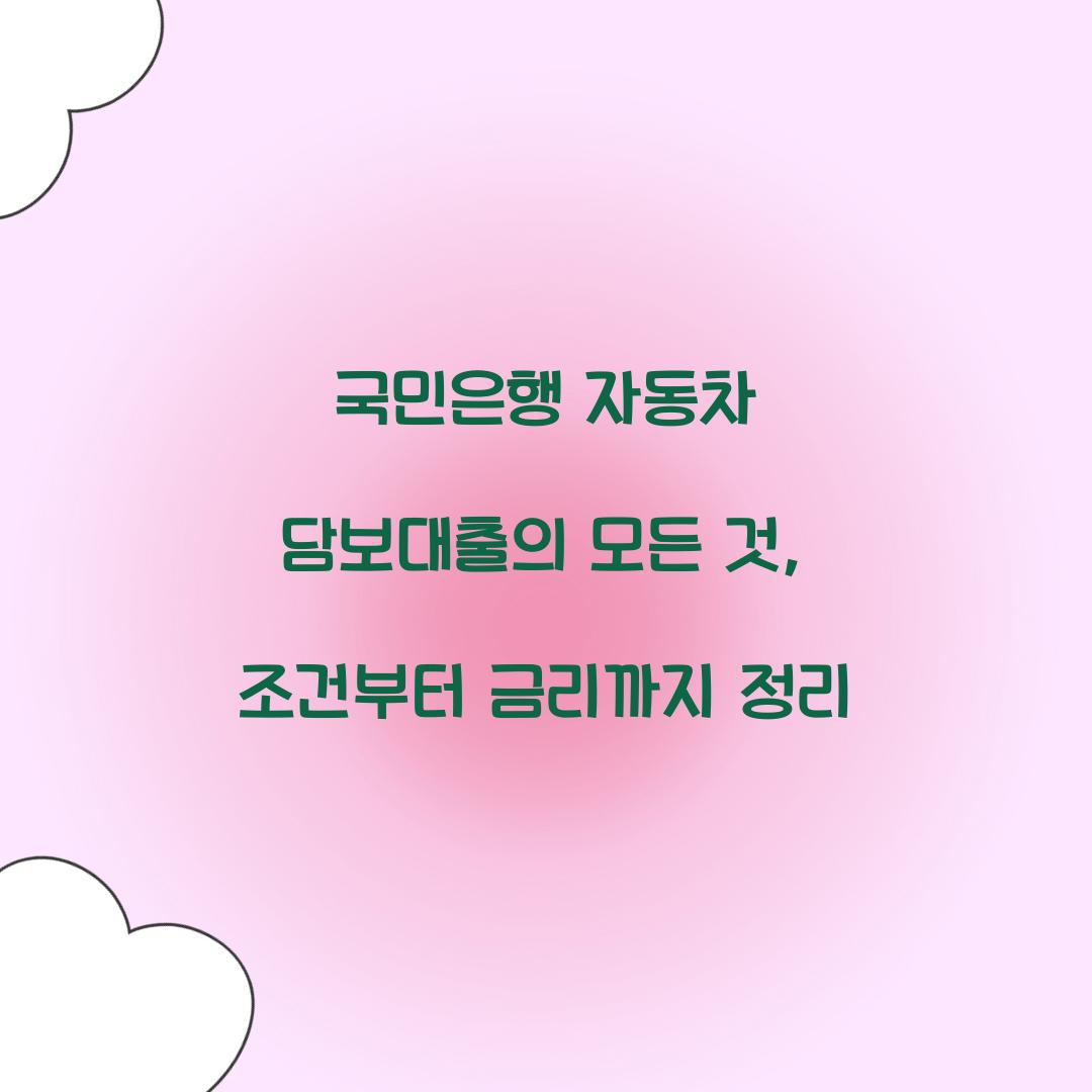 국민은행 자동차 담보대출