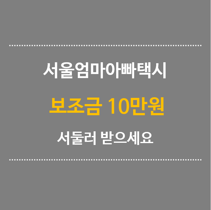 서울엄마아빠택시-보조금-10만원