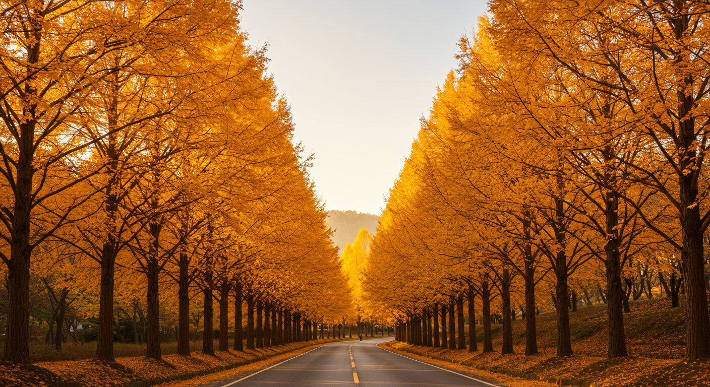 10월 국내 여행지 단풍 명소 담양 메타세콰이어길