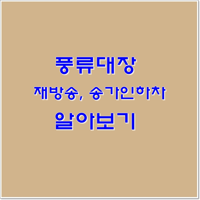 풍류대장 재방송