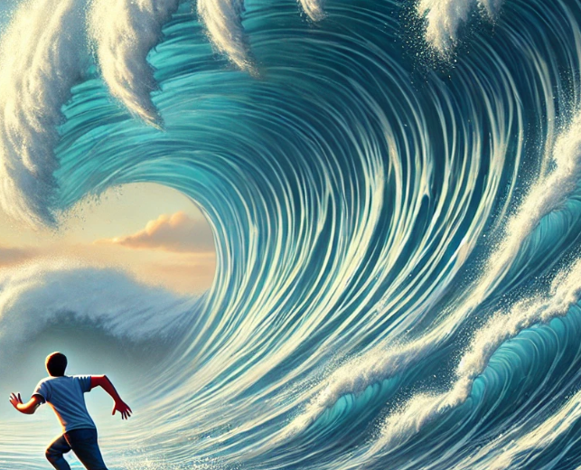 큰 파도를 피하는 꿈