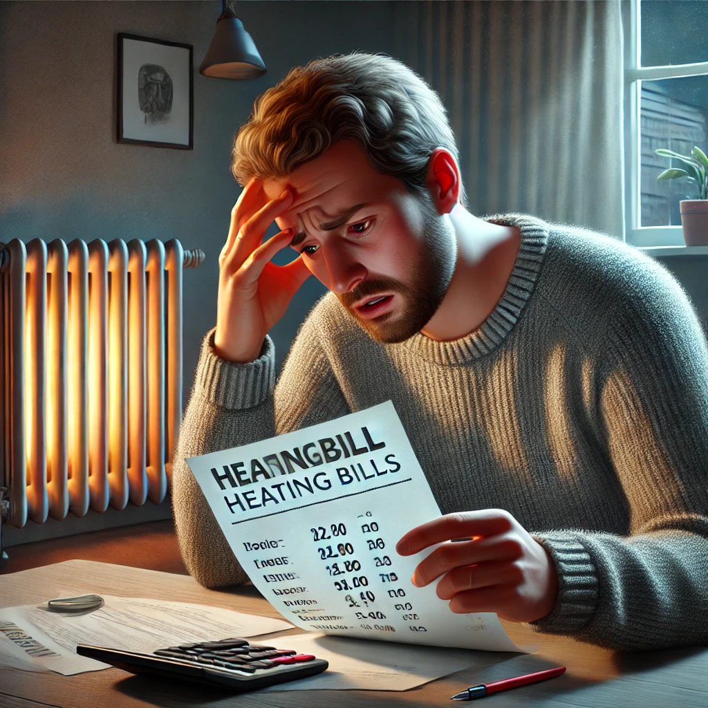 난방비가 너무 많이 나와서 고민인 남자