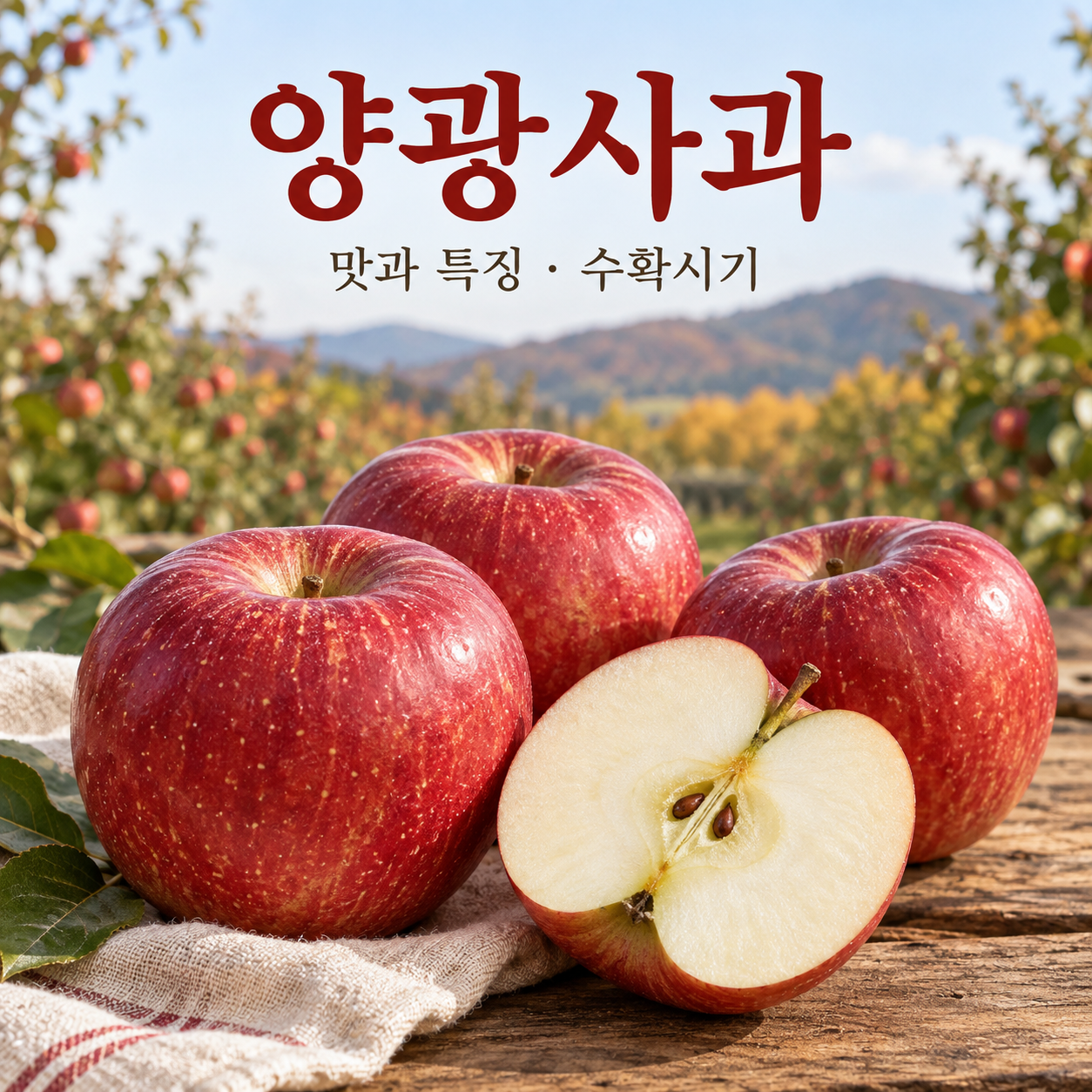양광사과 맛과 특징 수확시기