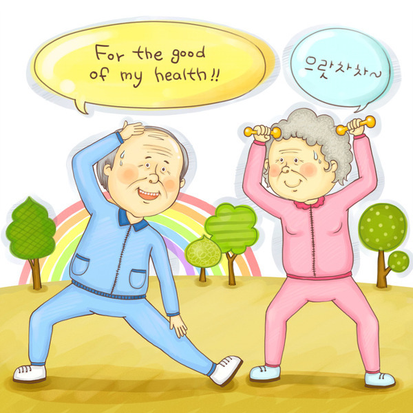 운동하는 노인들 이미지