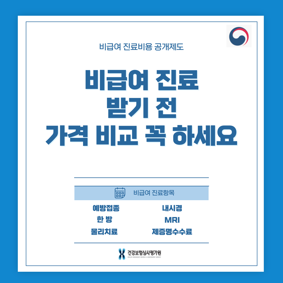 비급요 진료 가격비교방법