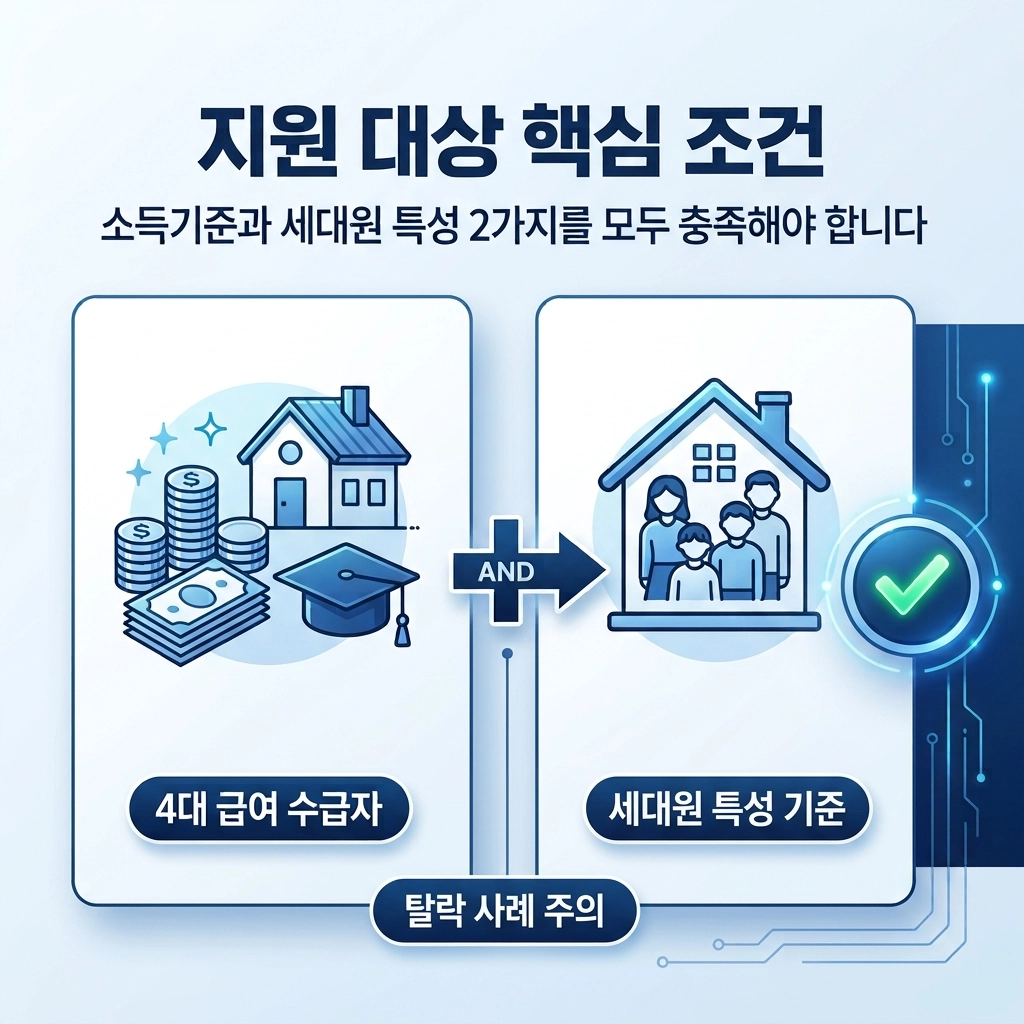 소득기준과 세대원 특성 등 중복 충족이 필수인 지원 대상 핵심 조건과 주의사항 안내