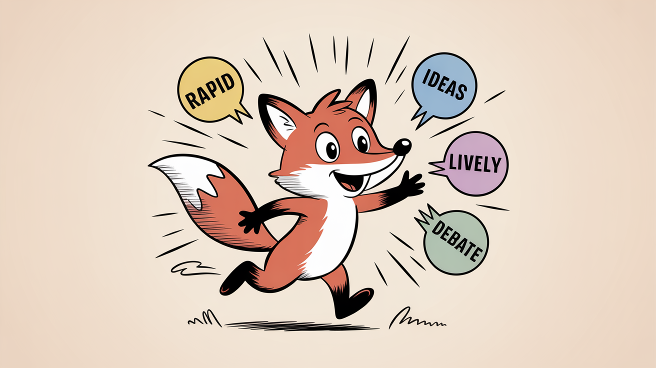 빠른 사고와 활발한 토론 에너지를 표현한 ENTP