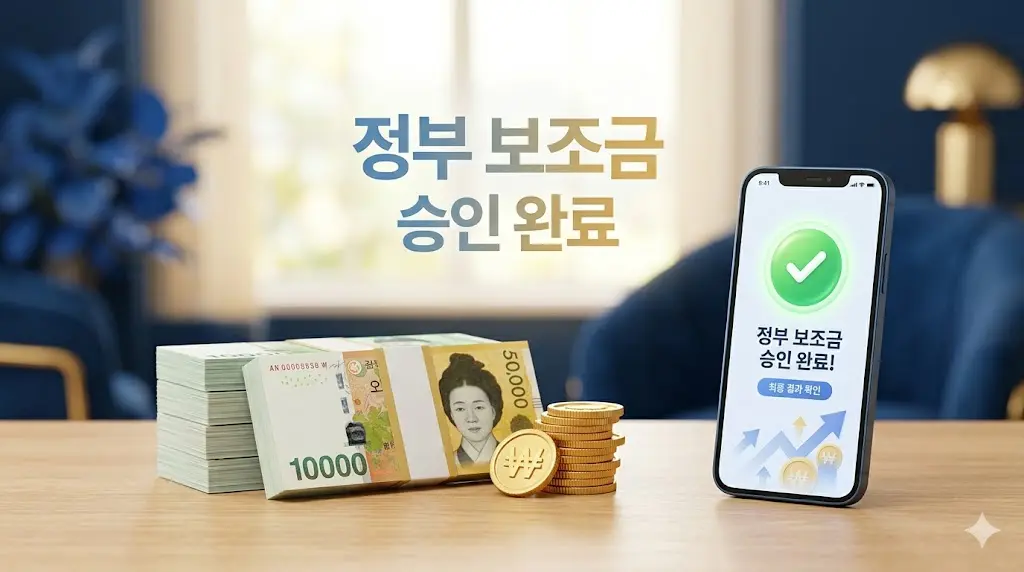 정부 보조금 승인완료 이미지