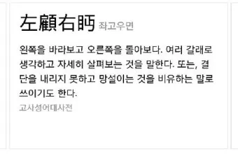 좌고우면 뜻 사용법_13