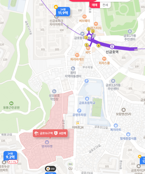 금호 16구역 위치 (클릭시 확대됩니다)
