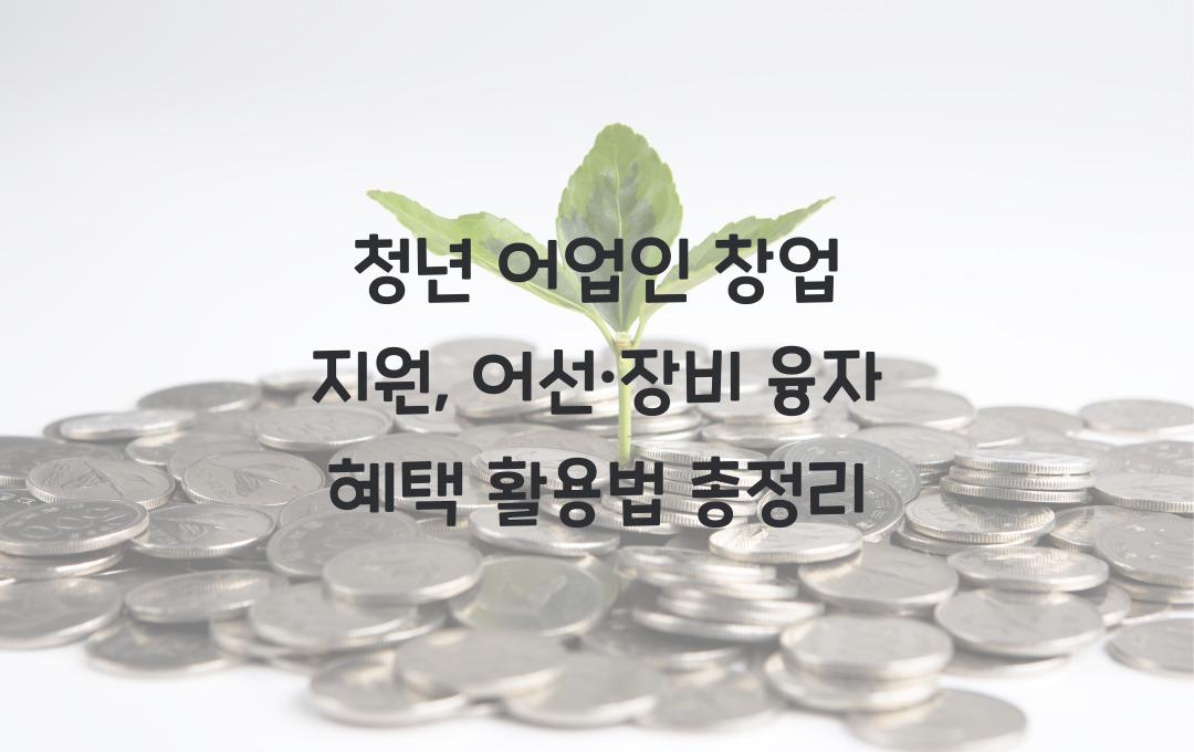 청년 어업인 창업 지원, 어선·장비 구입 시 최대 1억원 저리 융자 혜택