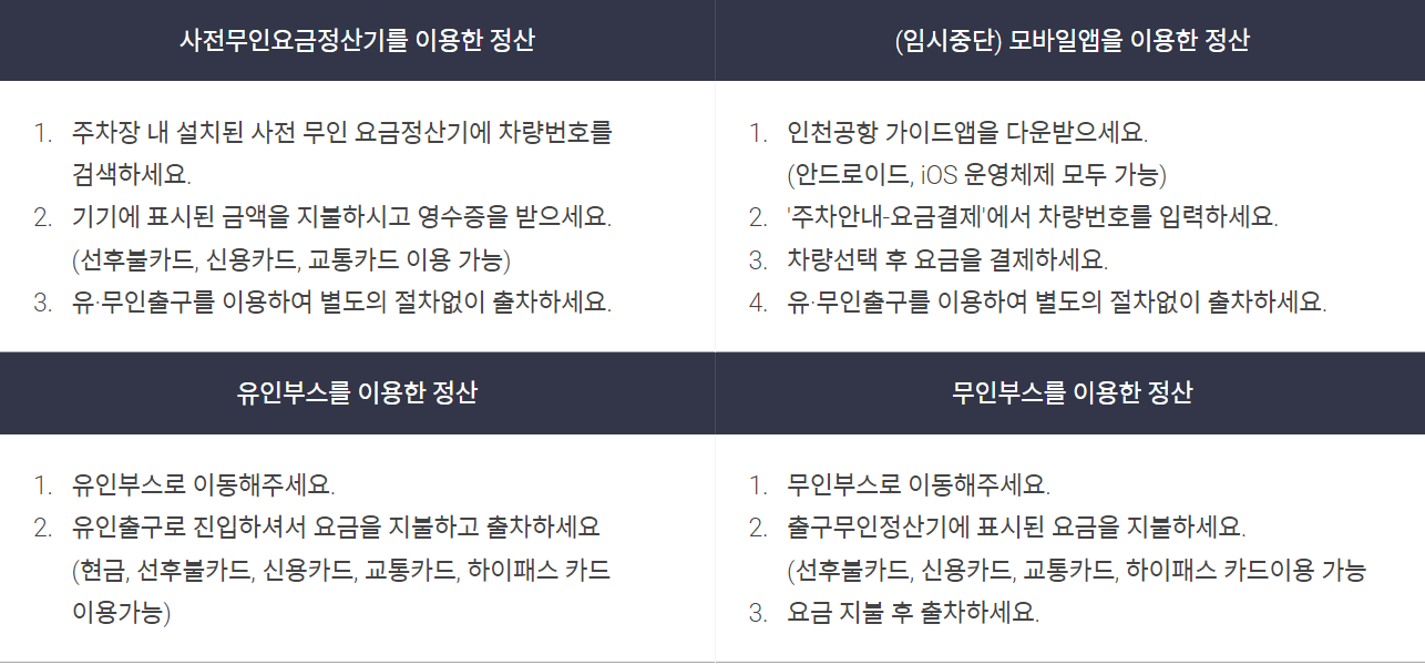 주차요금 정산방법 4가지