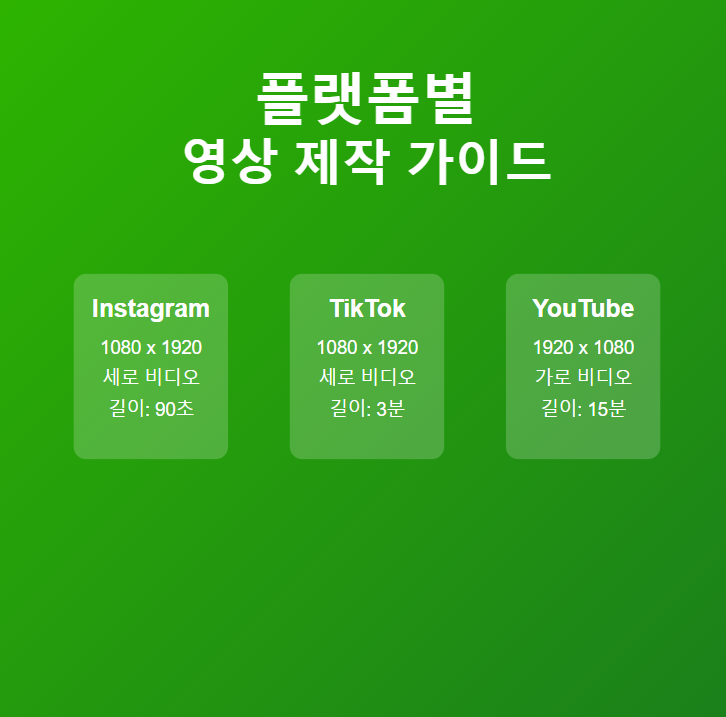 소셜미디어 영상 규격