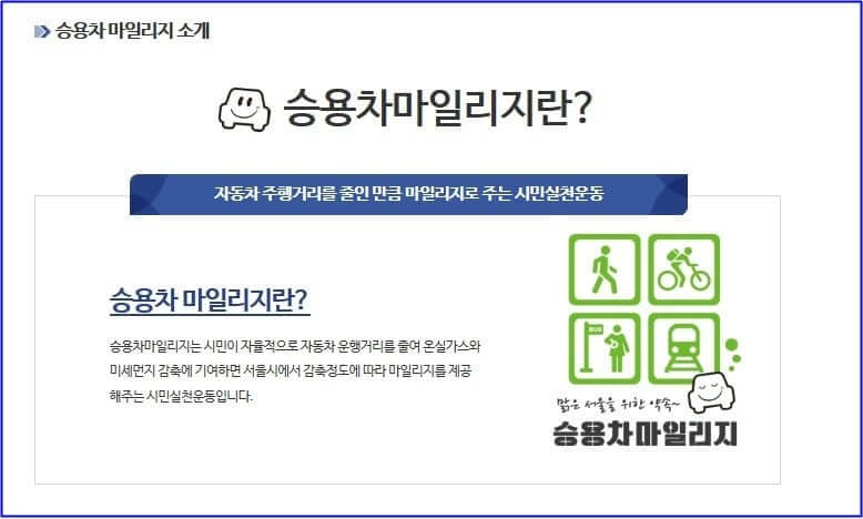 서울시 승용차 마일리지