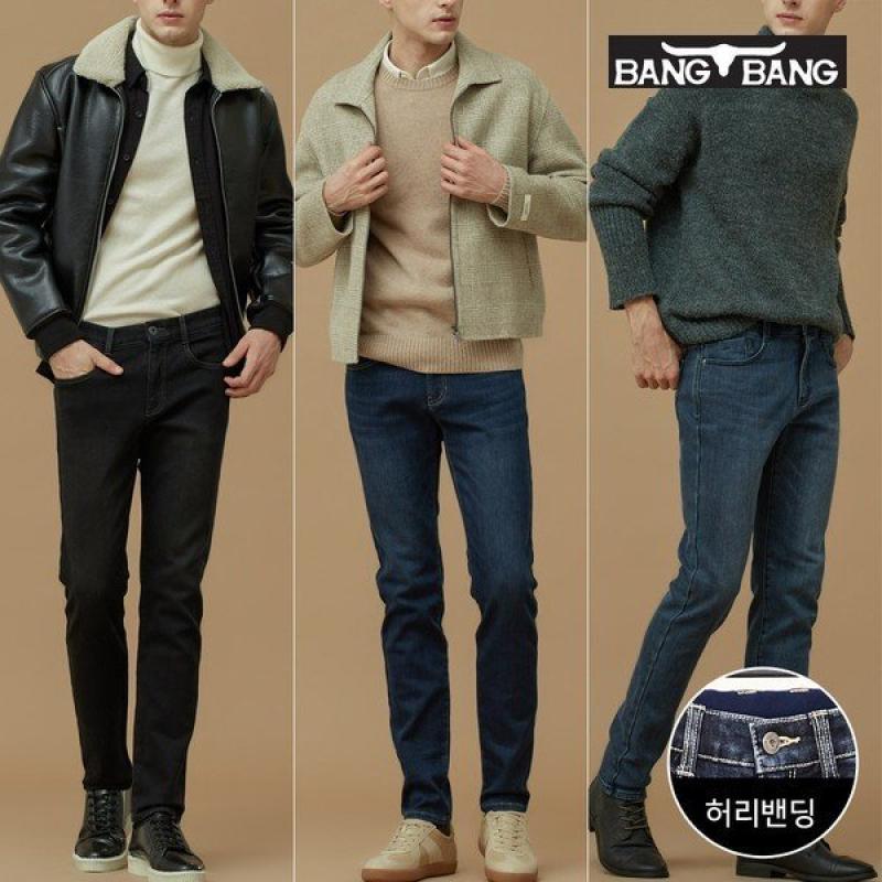 뱅뱅 남성 더블기모 스트레치 밴딩 데님