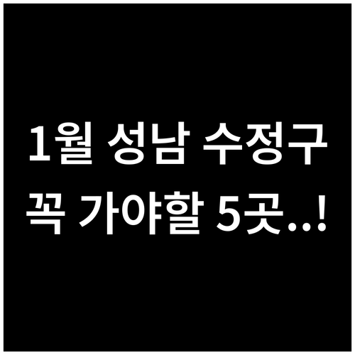 1월에 방문하기 좋은 성남 수정구 명..
