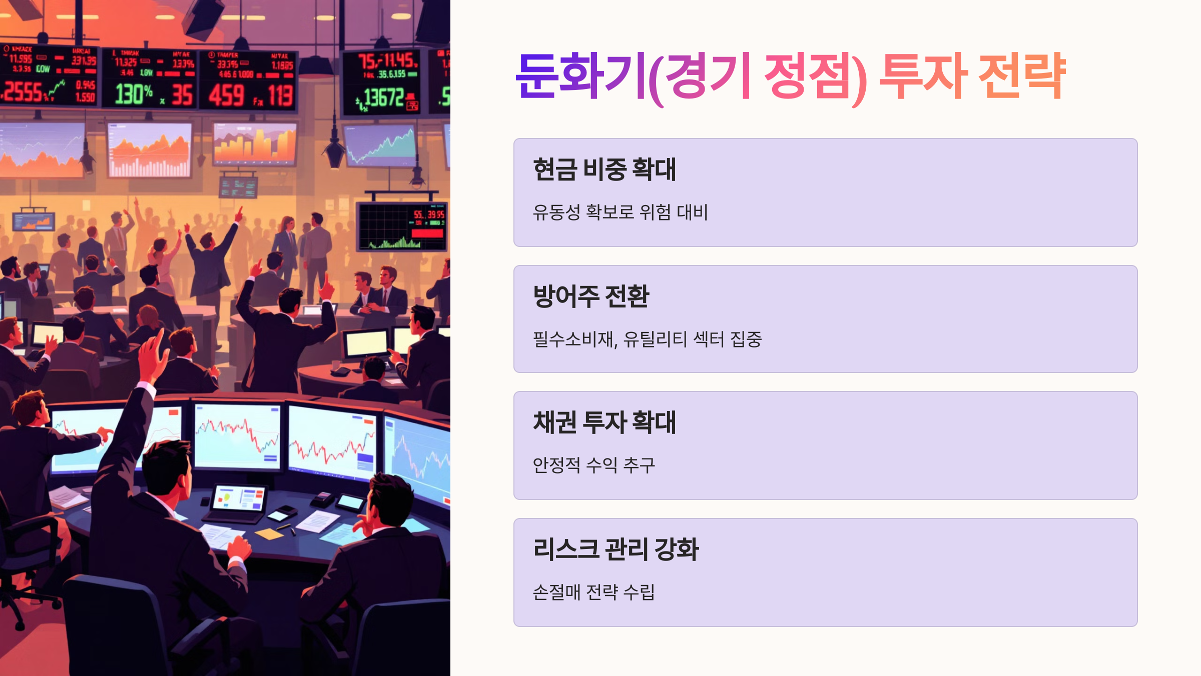 둔화기(경기 정점) 투자 전략: 조정기에 살아남기