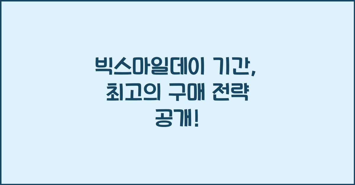 빅스마일데이 기간