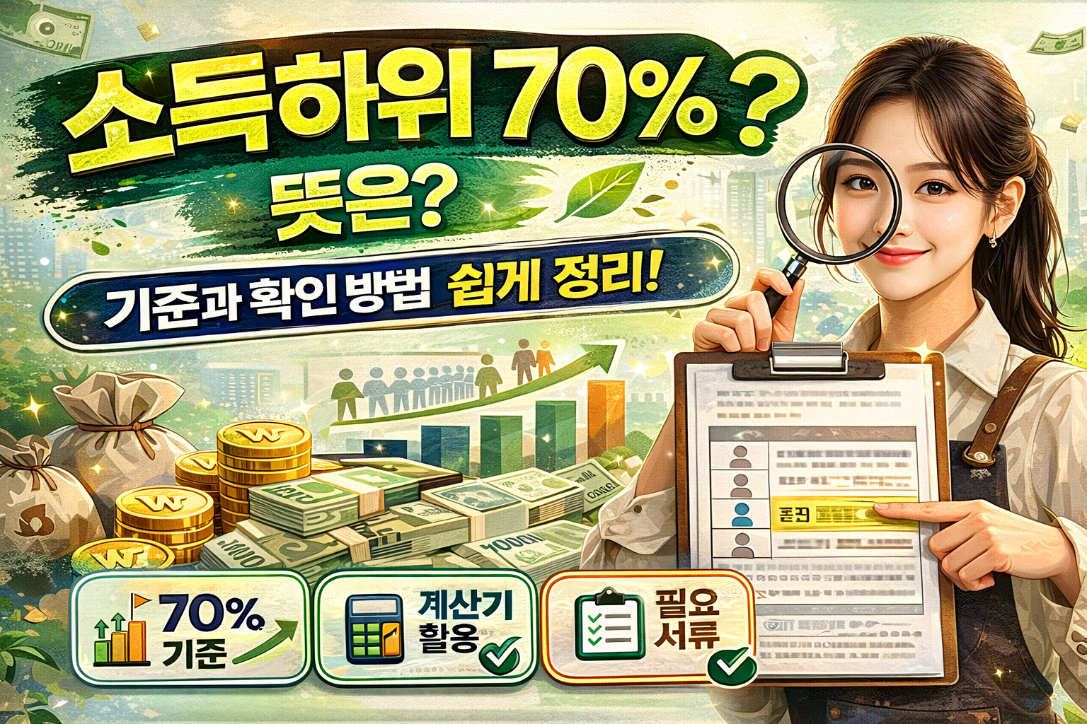 소득하위 70% 뜻은? 기준과 확인 방법 쉽게 정리