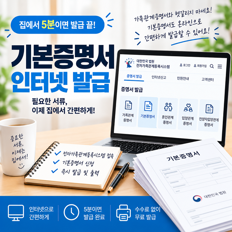 기본증명서 인터넷 발급