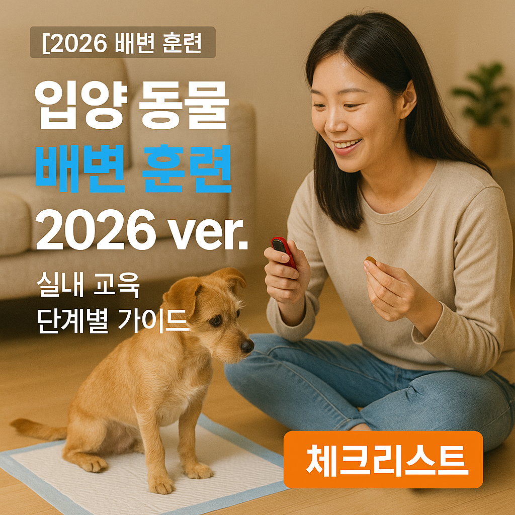 입양 동물 배변 훈련 2026 ver. | 실내 교육 단계별 가이드