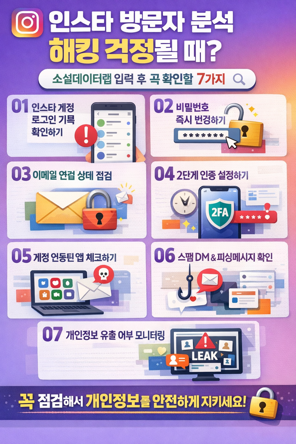 인스타 방문자 분석 해킹 걱정될 때? 소셜데이터랩 입력 후 꼭 확인할 7가지