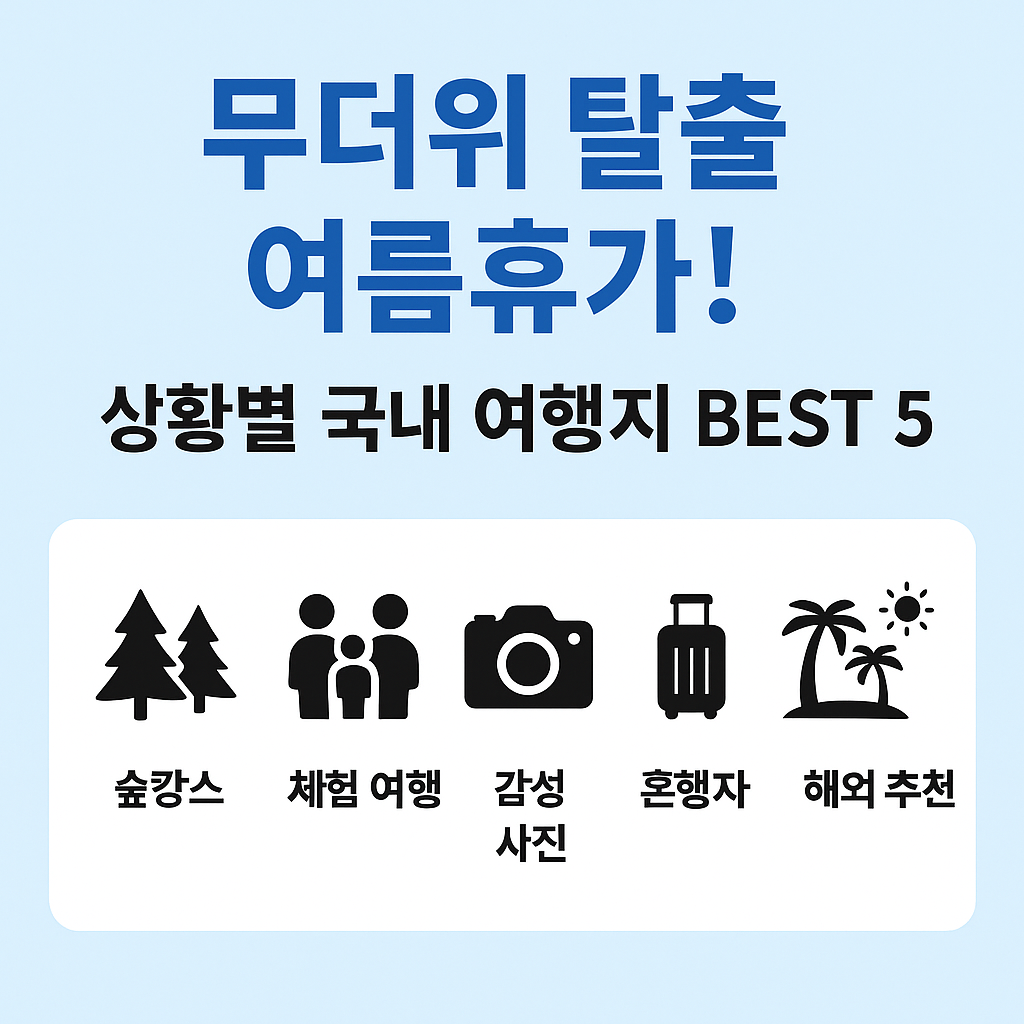 무더위 탈출 여름휴가! 상황별 국내 여행지 BEST5