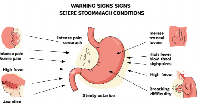 병원 방문이 필요한 위경련 증상을 보여주는 이미지