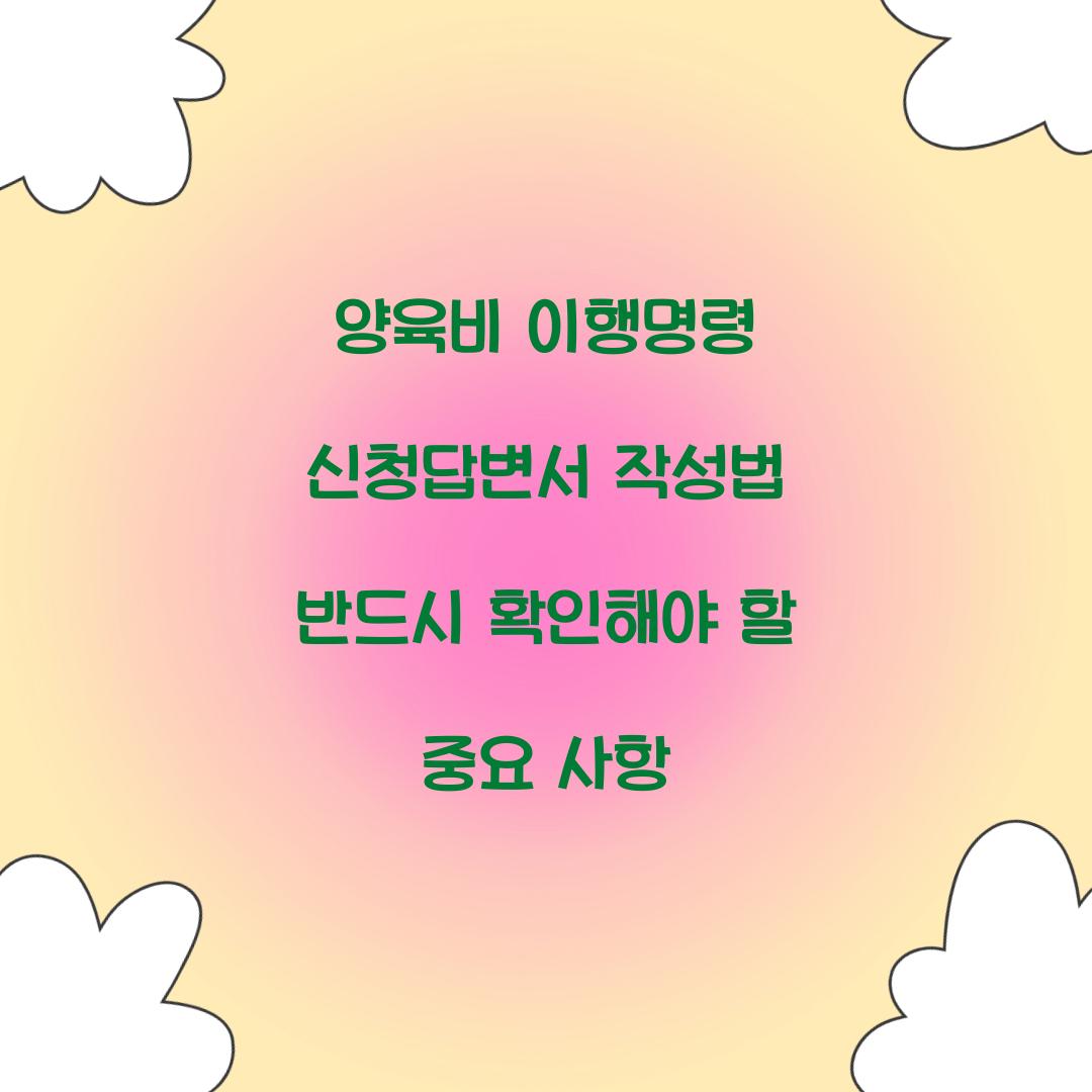 양육비 이행명령 신청답변서