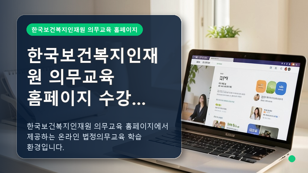 한국보건복지인재원 의무교육 홈페이지 원격 학습 화면