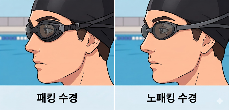 패킹 수경 노패킹 수경 비교