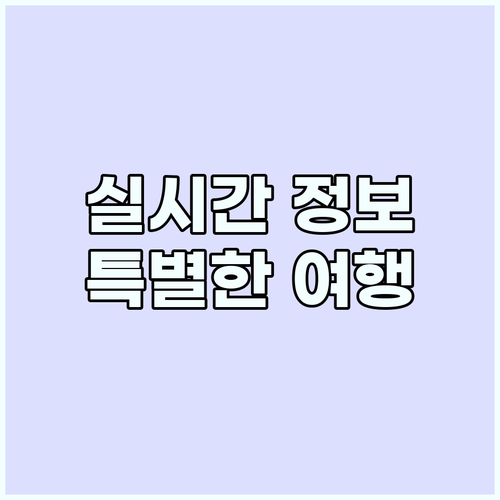 실시간 정보로 완성하는 특별한 여행 ..
